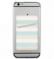 Porte Carte adhésif pour smartphone aqua and sand stripes