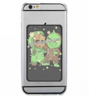 Porte Carte adhésif pour smartphone Baby Groot and Grinch Christmas