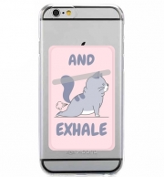 Porte Carte adhésif pour smartphone Cat Yoga Exhale
