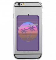 Porte Carte adhésif pour smartphone Classic retro 80s style tropical sunset