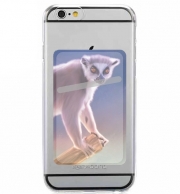 Porte Carte adhésif pour smartphone Cute painted Ring-tailed lemur
