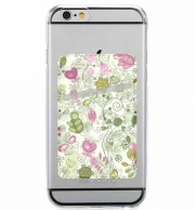Porte Carte adhésif pour smartphone doodle flowers