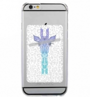 Porte Carte adhésif pour smartphone Girafe violet sur pas