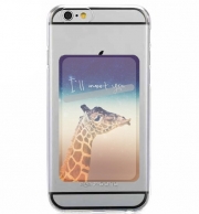 Porte Carte adhésif pour smartphone Giraffe Love - Gauche