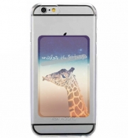 Porte Carte adhésif pour smartphone Giraffe Love - Droite
