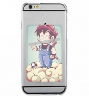Porte Carte adhésif pour smartphone Goku-mario Bleu
