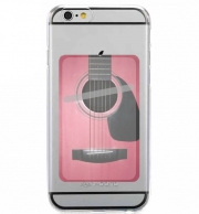 Porte Carte adhésif pour smartphone Guitare Rose