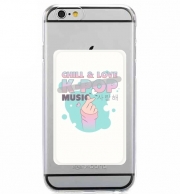 Porte Carte adhésif pour smartphone Hand Drawn Finger Heart Chill Love Music Kpop