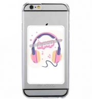 Porte Carte adhésif pour smartphone I Love Kpop Headphone