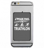 Porte Carte adhésif pour smartphone Je peux pas j ai Triathlon