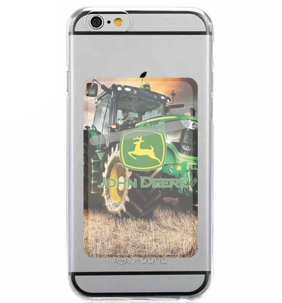 Porte Carte adhésif pour smartphone John Deer Tracteur vert