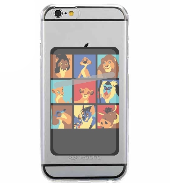 Porte Carte adhésif pour smartphone Lion pop