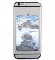 Porte Carte adhésif pour smartphone Llandscape and ski resort in french alpes tignes