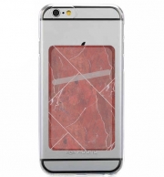 Porte Carte adhésif pour smartphone Minimal Marble Red