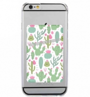 Porte Carte adhésif pour smartphone Minimalist pattern with cactus plants