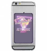 Porte Carte adhésif pour smartphone Retrowave party nightclub dj neon