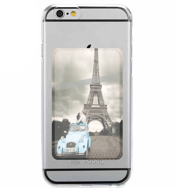 Porte Carte adhésif pour smartphone Romance à Paris sous la Tour Eiffel