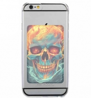 Porte Carte adhésif pour smartphone Skull Orange