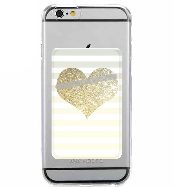 Porte Carte adhésif pour smartphone Sunny Gold Glitter Heart