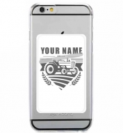 Porte Carte adhésif pour smartphone Tracteur Logo personnalisable prénom date de naissance