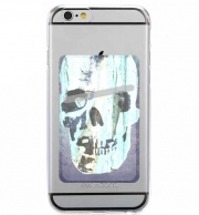 Porte Carte adhésif pour smartphone Skull Vintage Bleu