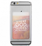 Porte Carte adhésif pour smartphone Where God guides he provides Bible