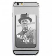 Porte Carte adhésif pour smartphone Winston Churcill Never Give UP