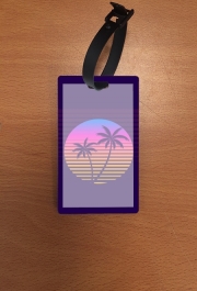 Attache adresse pour bagage Classic retro 80s style tropical sunset