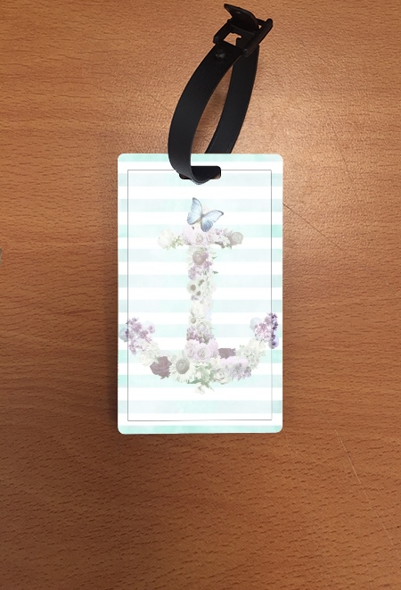 Attache adresse pour bagage Floral Anchor in mint