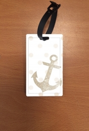 Attache adresse pour bagage Glitter Anchor and dots in gold