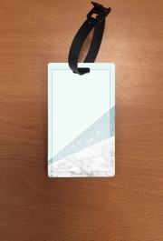 Attache adresse pour bagage Initiale Marble and Glitter Blue