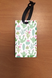 Attache adresse pour bagage Minimalist pattern with cactus plants
