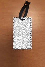 Attache adresse pour bagage toon skulls, black and white