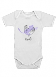 Body Bébé manche courte Reiki Animal chat violet