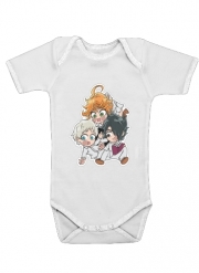 Body Bébé manche courte The Promised Neverland - Emma, Ray, Norman Chibi