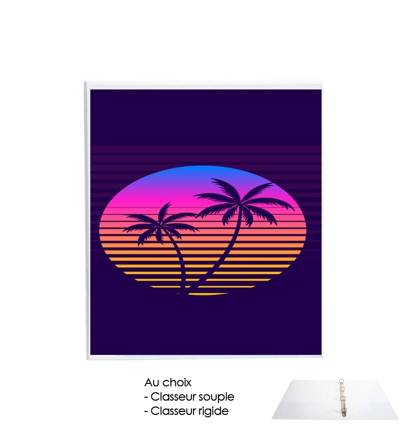 Classeur Rigide Classic retro 80s style tropical sunset
