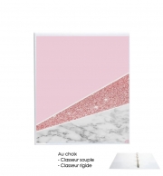 Classeur Rigide Initiale Marble and Glitter Pink