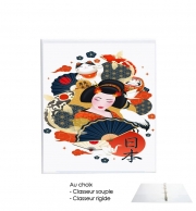 Classeur Rigide Japanese geisha surrounded with colorful carps