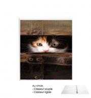 Classeur Rigide Little cute kitten in an old wooden case