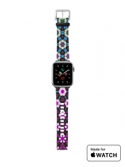 Bracelet pour Apple Watch Abstract bright floral geometric pattern teal pink white