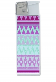 Briquet Tribal Chevron in pink and mint glitter