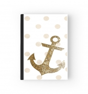 Cahier Glitter Anchor and dots in gold