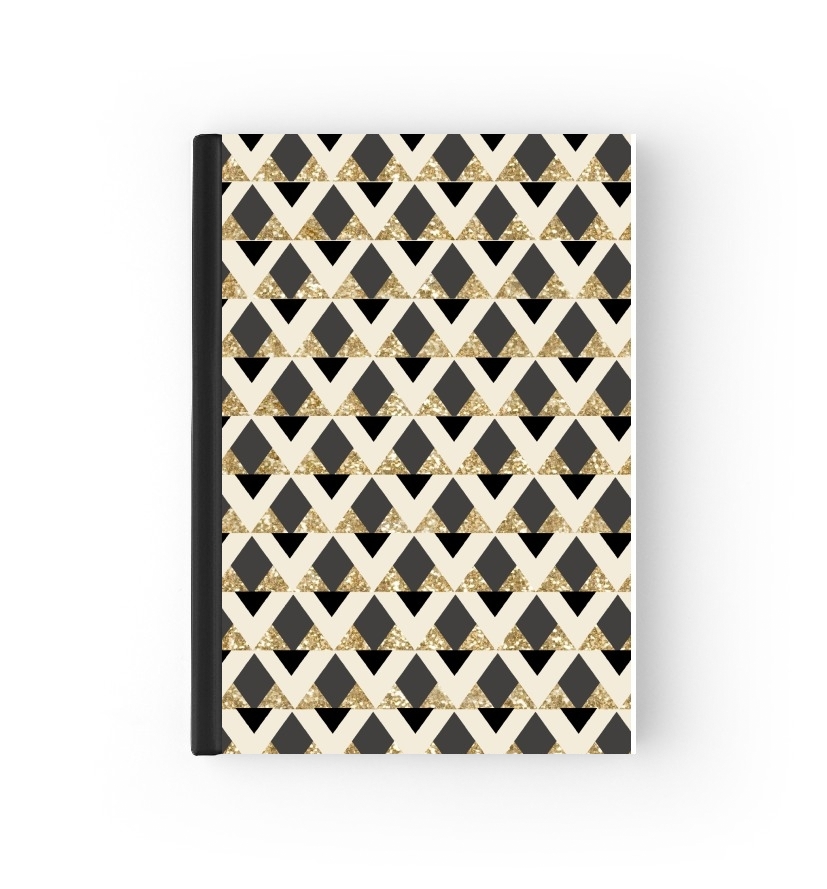 Cahier Glitter Triangles in Gold Black And Nude