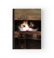 Cahier Little cute kitten in an old wooden case