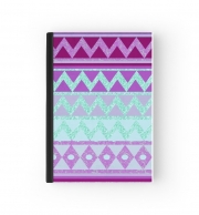 Cahier Tribal Chevron in pink and mint glitter