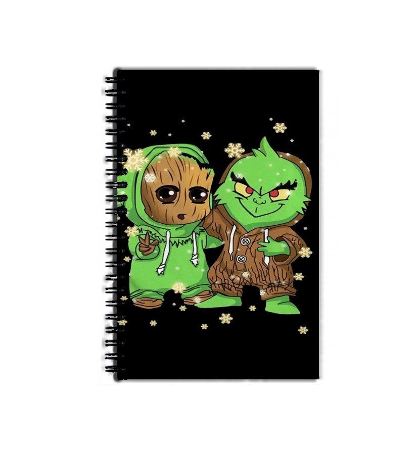 Cahier de texte Baby Groot and Grinch Christmas