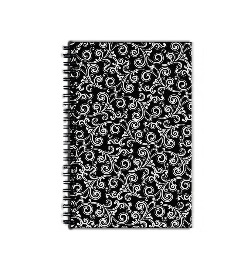 Cahier de texte black and white swirls