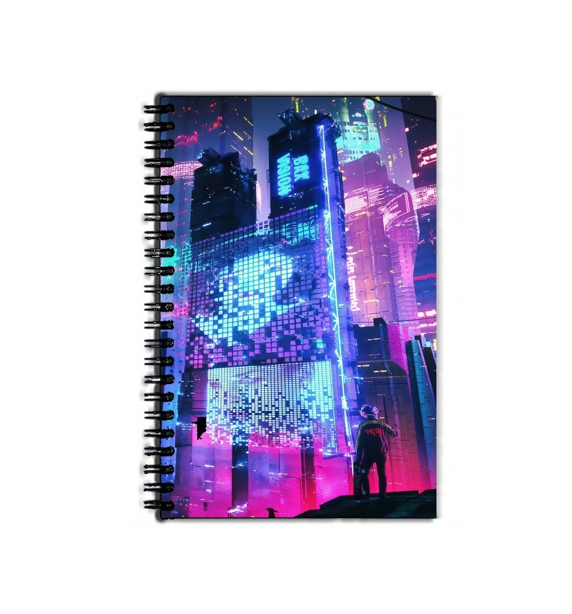 Cahier de texte Cyberpunk city night art