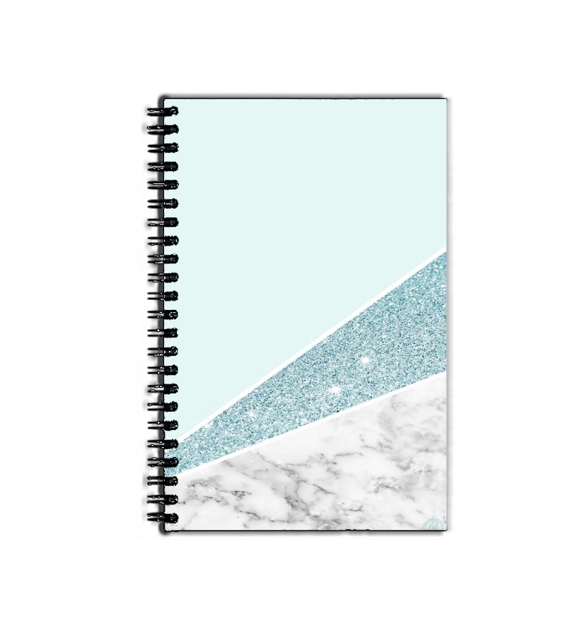 Cahier de texte Initiale Marble and Glitter Blue