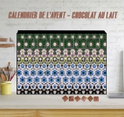 Calendrier de l'avent Abstract ethnic floral stripe pattern white blue green